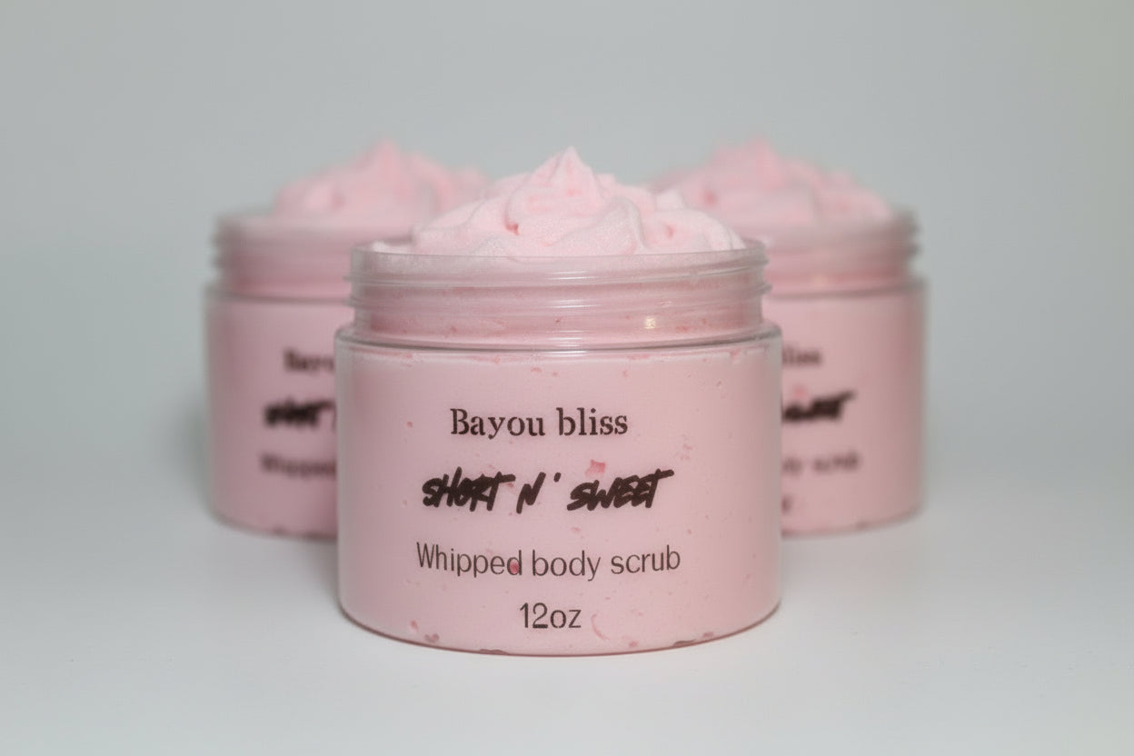 short n' sweet whipped body scrub