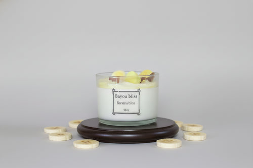 Banana Bliss 16oz Soy Wax Candle With Toppings